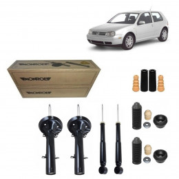 4 Amortecedores Monroe + Kits Axios Vw Golf 1.6 2.0 1999/