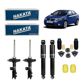 4 Amortecedores Nakata + Kits Kia Cerato 2009/2013