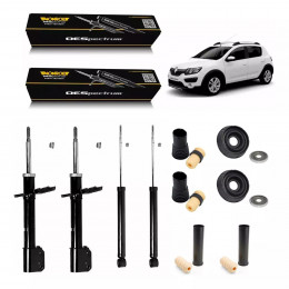 4 Amortecedores Monroe + Kits Axios Sandero Stepway 15/20