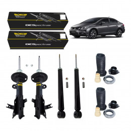 4 Amortecedores Monroe + Kits Axios Civic 1.8 2012/2015